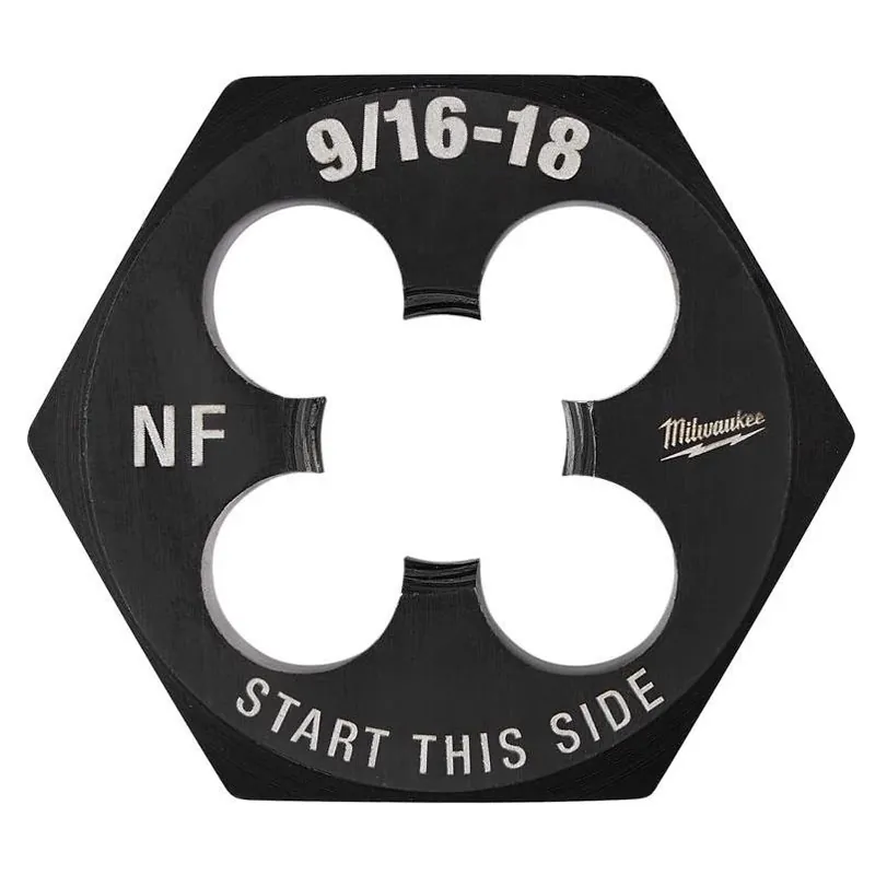 Milwaukee Hex Threading Die 9/16‑18 Fine Thread – Durable HCS Cutting Tool