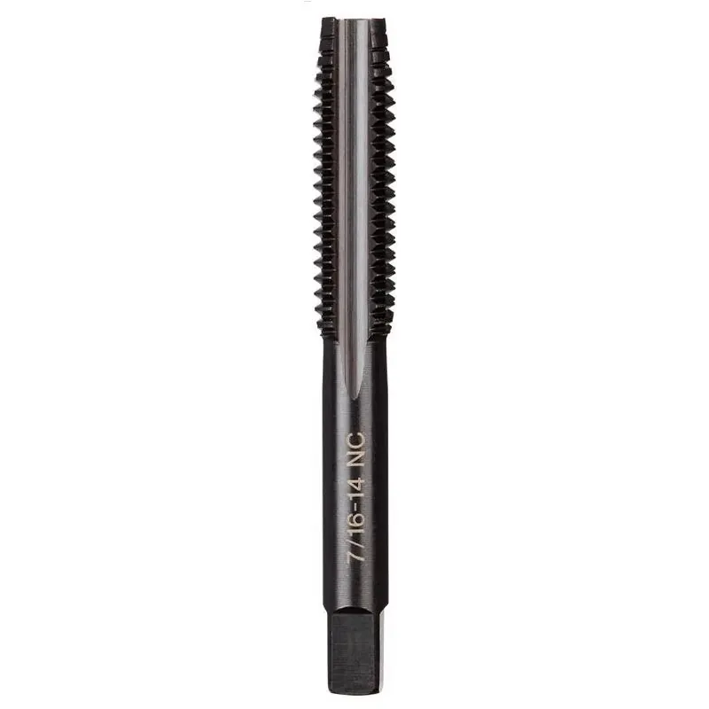 Milwaukee 7/16‑14 Coarse Straight Flute Plug Tap – High Speed Steel With Black Oxide Finish