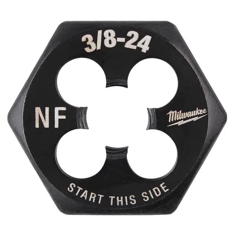 Milwaukee 3/8‑24 Fine Thread Hex Threading Die – 1‑in HCS