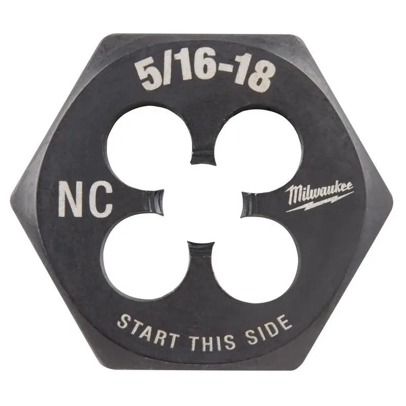 Milwaukee 5/16‑18 Coarse Thread Hex Die – 1‑in Hex, HCS Compatible With Hex‑LOK