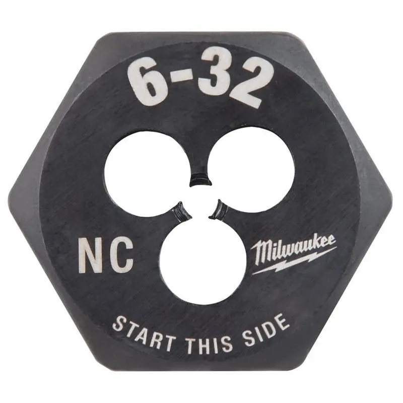 Milwaukee 1‑in Hex Threading Die – 6‑32 NC HCS Thread