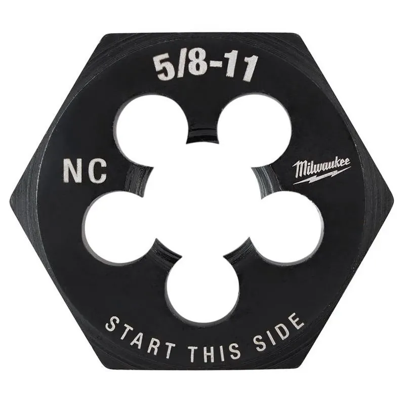 Milwaukee 5/8‑11 NC High‑Carbon Steel Hexagon Die – Single Piece