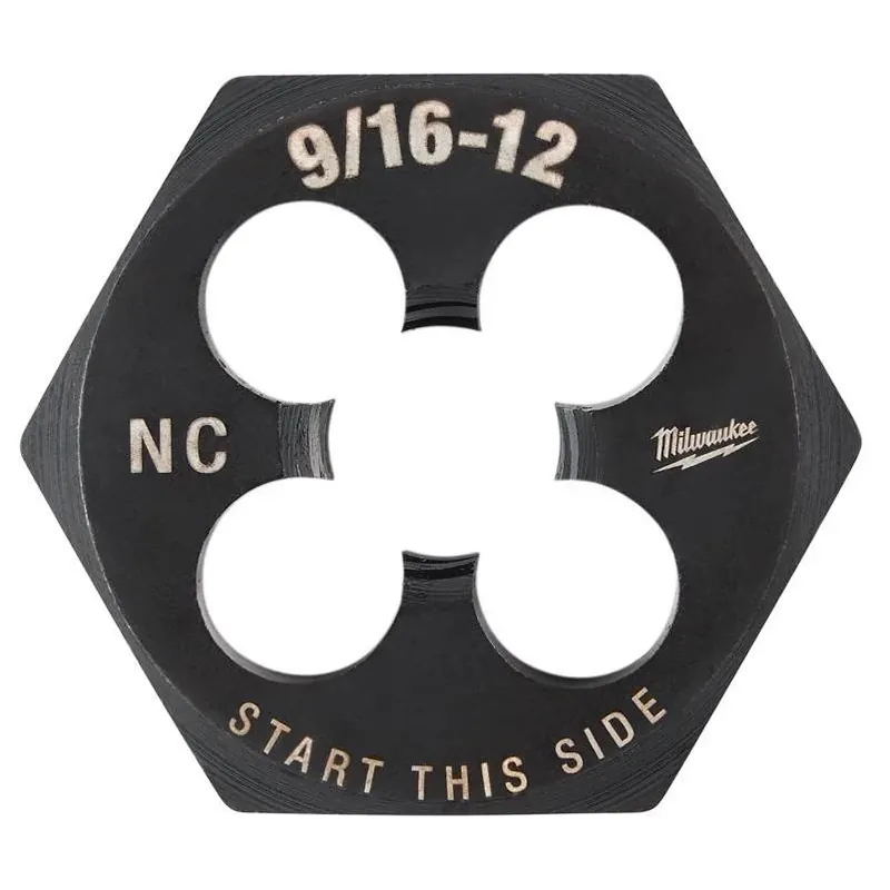 Milwaukee 9/16‑12 NC Hexagonal Thread Cutting Die – High‑Carbon Steel