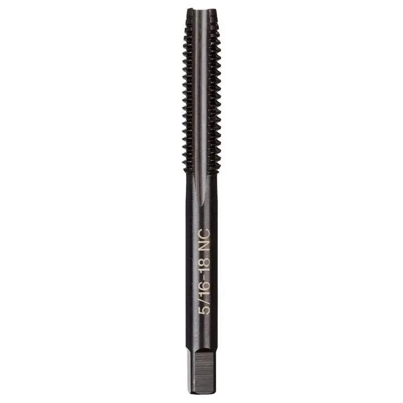 Milwaukee 5/16‑18 Coarse Straight Flute Plug Tap – HCS, Laser‑Etched, Black Oxide