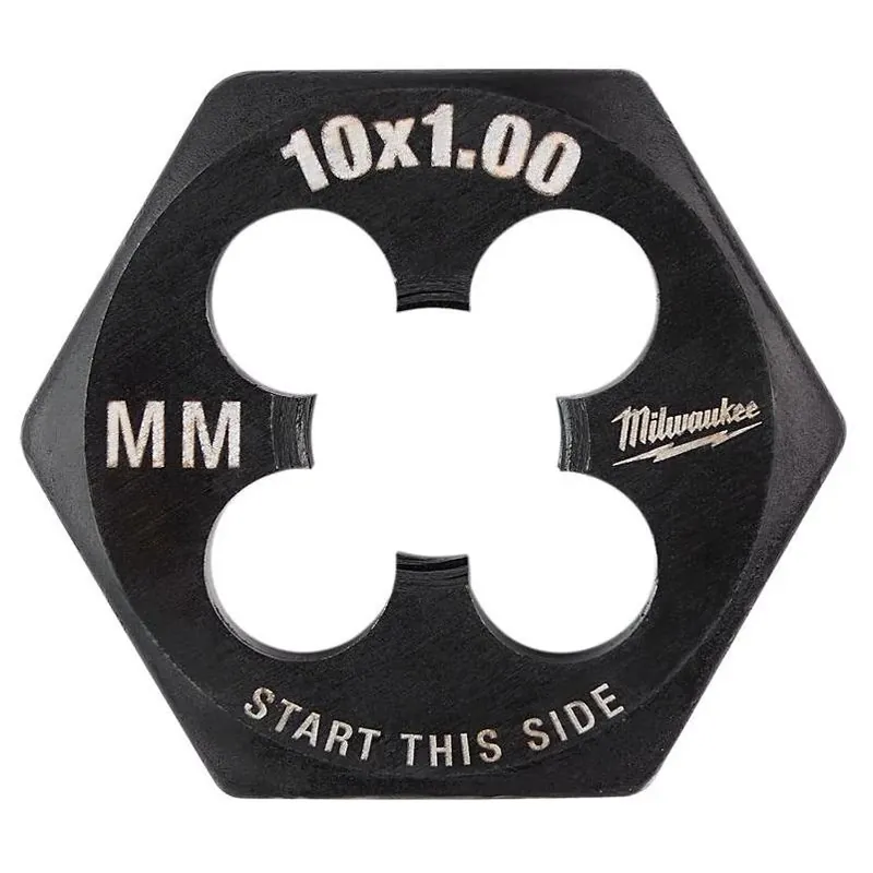Milwaukee M10‑1.0 Metric Hexagonal Die – High Carbon Steel, 1‑Piece