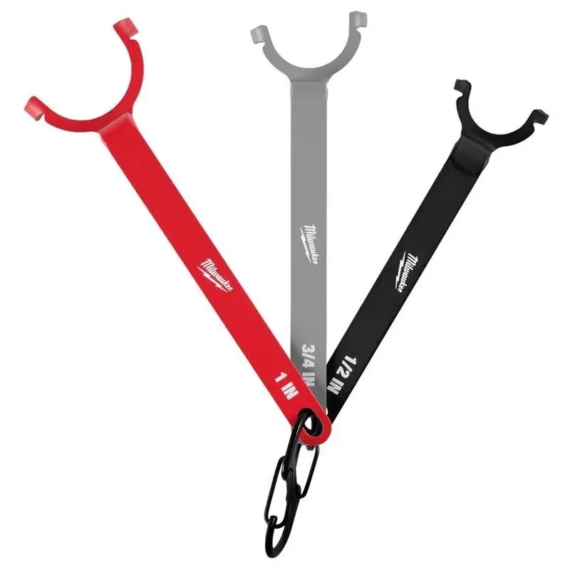 Milwaukee 3‑Piece SAE Locknut Wrench Set – Heavy‑Duty Alloy Steel Tools