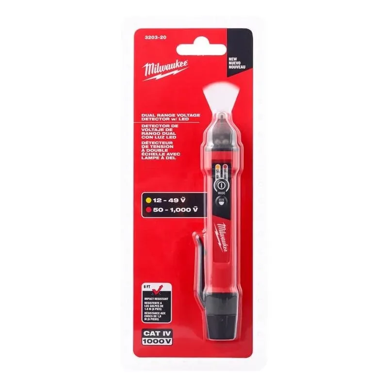 Milwaukee Dual‑Range Automatic Voltage Tester – Black/Red Handheld Meter