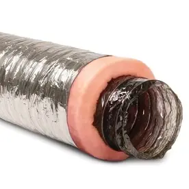 MEA Air Duct, Polyester Core, Metalized Outer Jacket, 8 In. X 25 Ft.