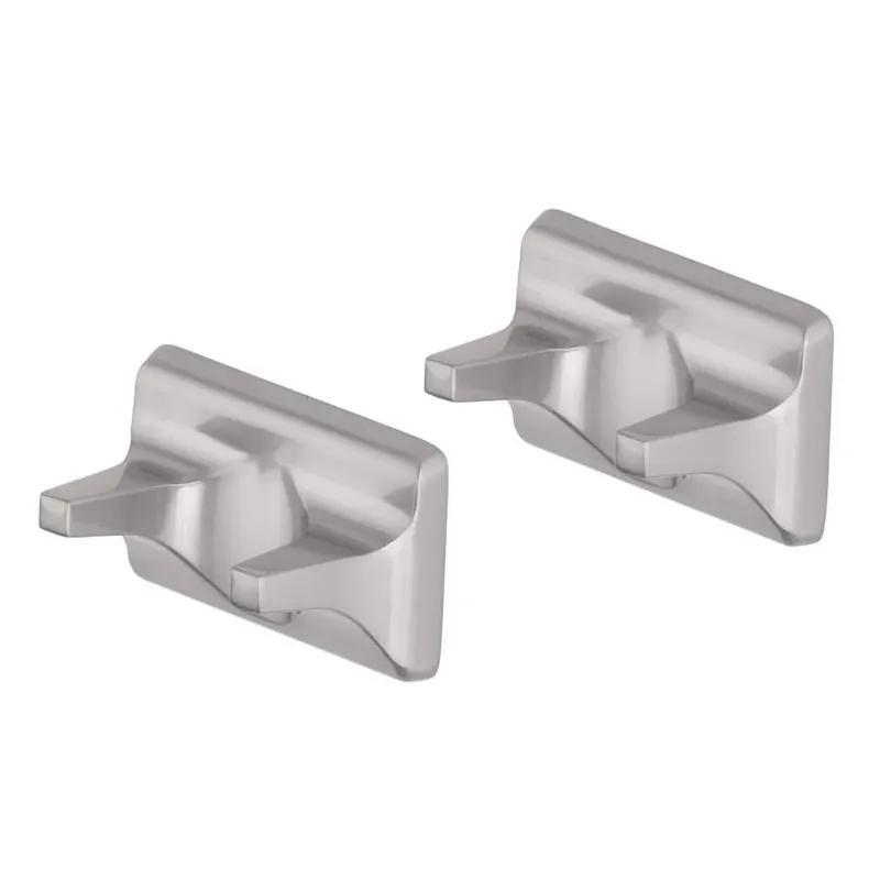 OakBrook Collection Brushed Nickel Die‑Cast Zinc Robe Hook – Pack Of 2