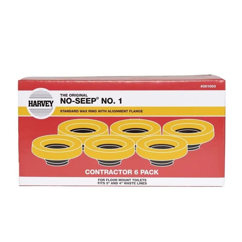 Harvey Universal Petroleum Wax Ring With Flange – 6‑Pack Heavy‑Duty Seal