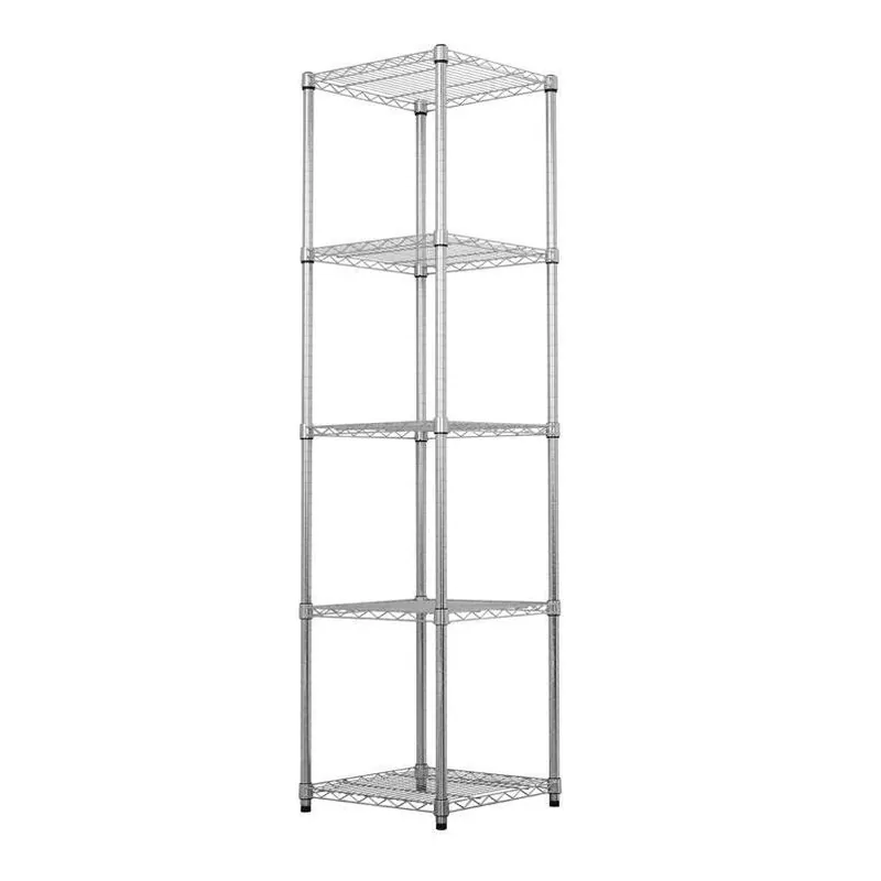 MonsterRax 5‑Tier Heavy‑Duty Steel Shelving Unit – 72″ Tall, 625 lb Capacity, Silver