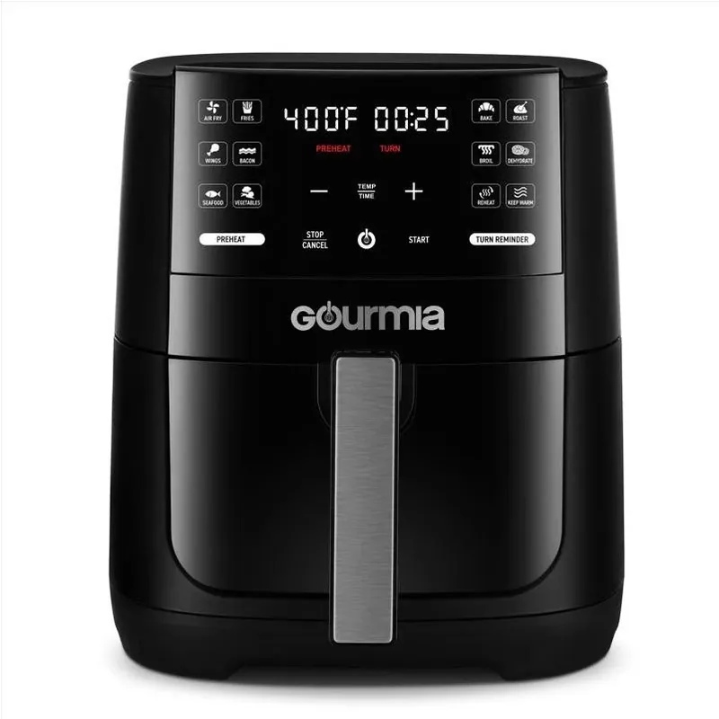 Gourmia 6‑Quart Black Digital Air Fryer – Programmable & High‑Power