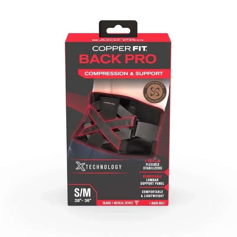 Copper Fit Back Pro Compression Belt With Power X Straps – Black