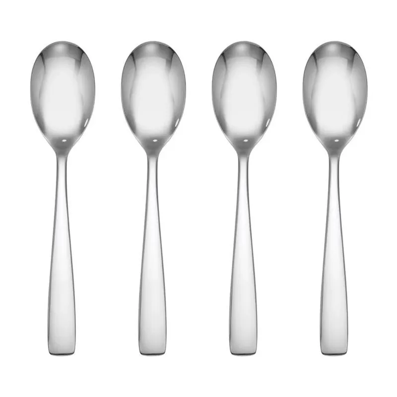 Hampton Forge Austin 4‑Piece Silver Stainless Steel Teaspoon Set – Elegant Flatware For Everyday & Formal Dining