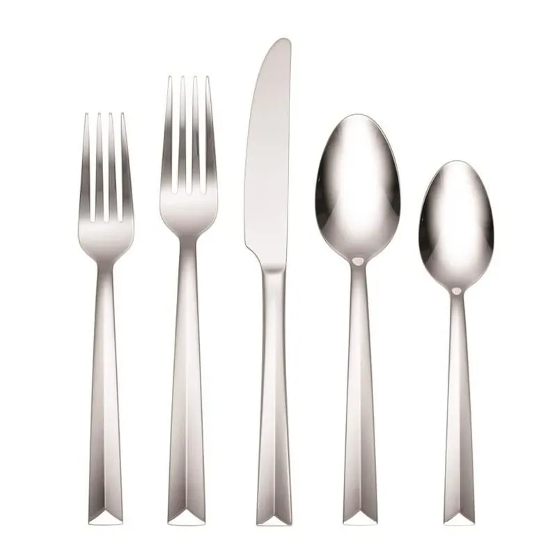 Hampton Forge Moxie 20‑Piece Silver Stainless Steel Flatware Set – Dishwasher‑Safe Tableware