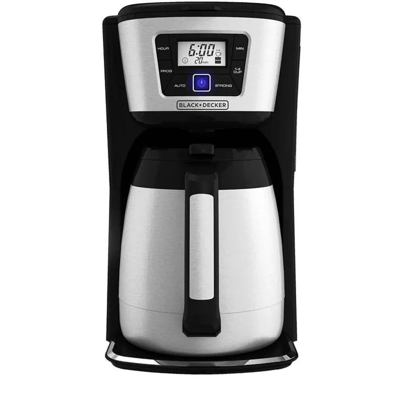 Black+Decker 12‑Cup Programmable Coffee Maker – Black & Silver