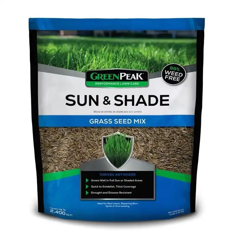 GreenPeak 3‑lb Mixed Sun‑and‑Shade Grass Seed – Drought‑Resistant Lawn Solution