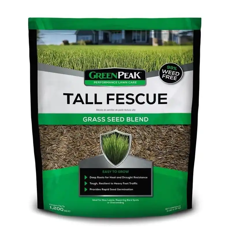 GreenPeak Tall Fescue Lawn Seed – 3 lb – Sun & Shade, Drought‑Resistant