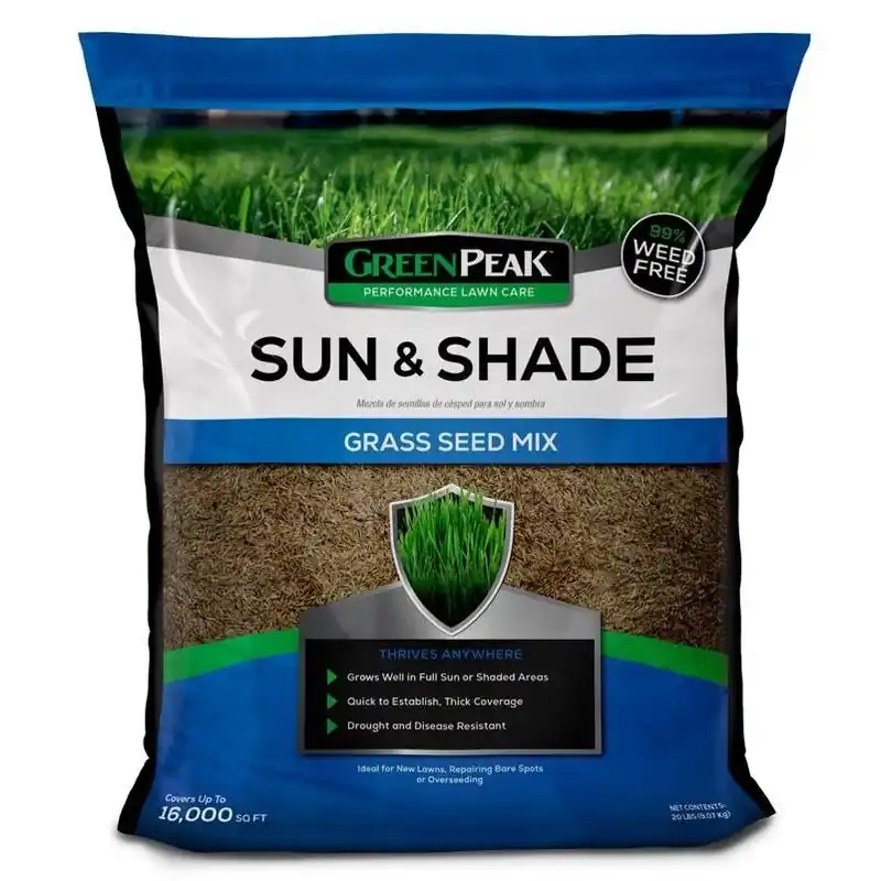 GreenPeak 20‑lb Sun‑to‑Shade Mixed Grass Seed – Drought‑Resistant Lawn Blend