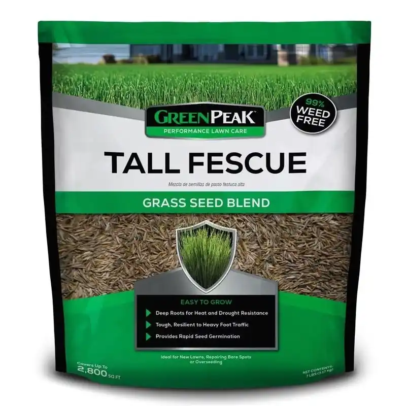 GreenPeak 7‑lb Tall Fescue Lawn Seed – Sun & Shade, Drought‑Resistant