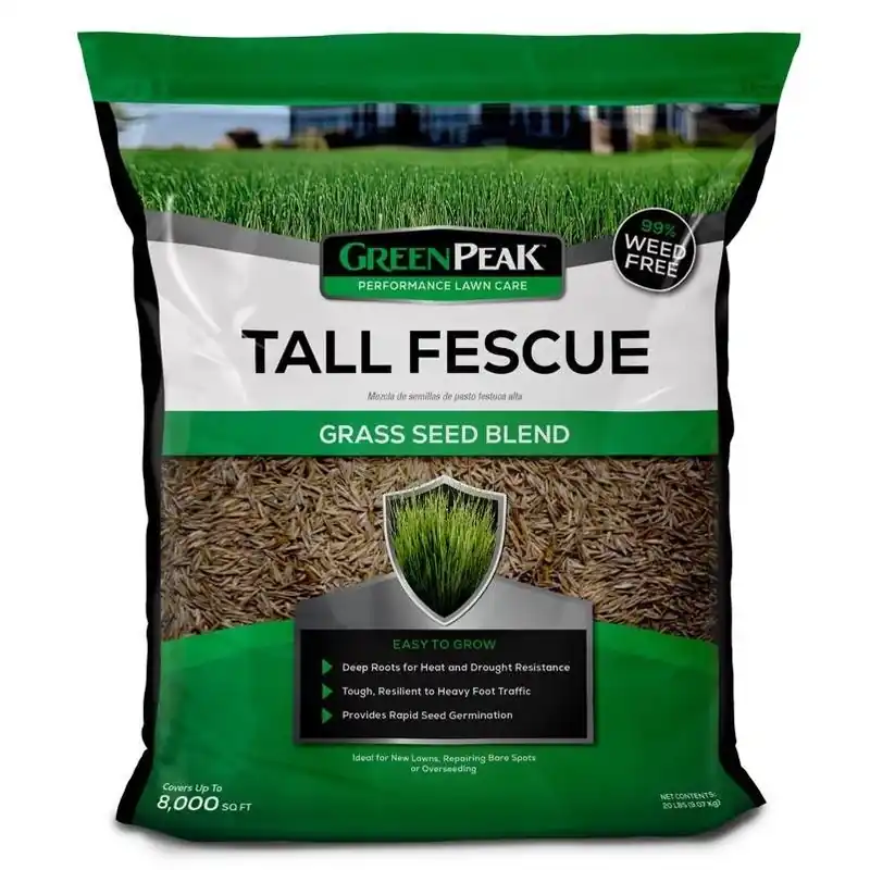 GreenPeak Tall Fescue Lawn Seed – 20 lb, Sun & Shade, Drought‑Resistant