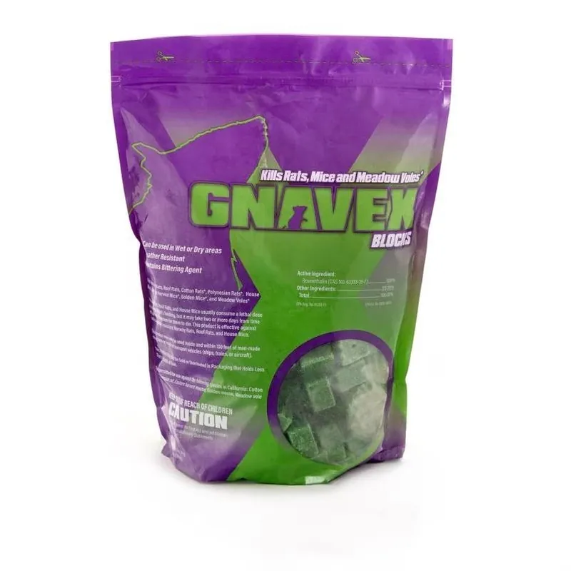 Gnavex Bromethalin Rodent Control Bait Block – 128‑Count Pouch