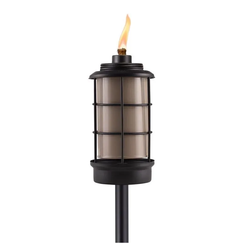 TIKI 66‑Inch Black Metal Outdoor Torch – Weather‑Resistant Patio Lighting