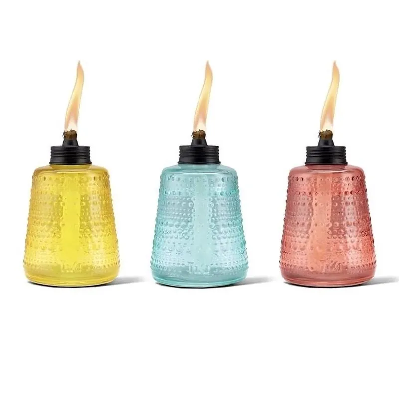 TIKI 6‑Inch Assorted Glass Tabletop Torch – Elegant Ambient Light