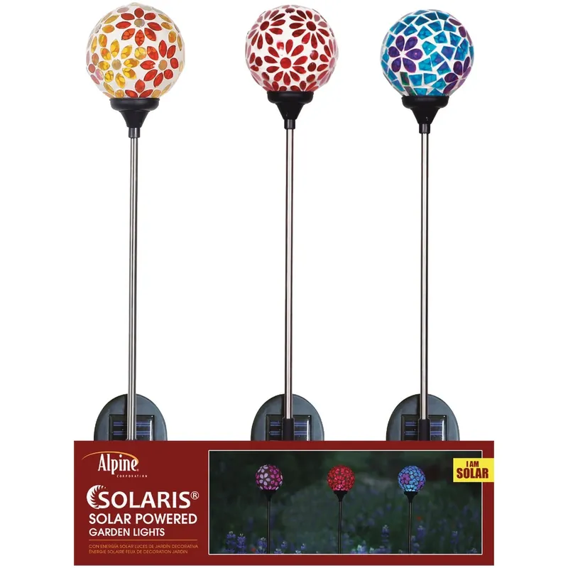Alpine Multicolored Acrylic/Glass/Metal 32 In. H Solar Garden Stake