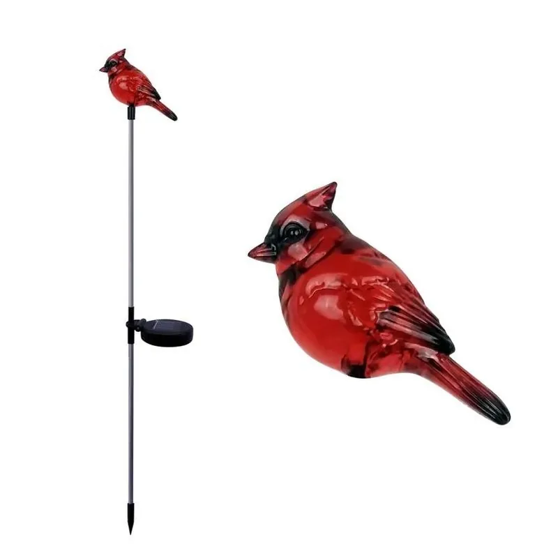 Alpine 32‑inch Multicolor Polyresin Cardinal Garden Stake – Weather‑Resistant Outdoor Decor