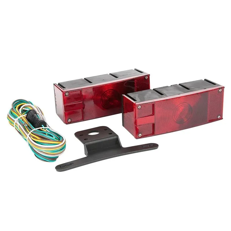Universal Low Profile Submersible Trailer Light Kit With Wiring Harness And License Plate Holder