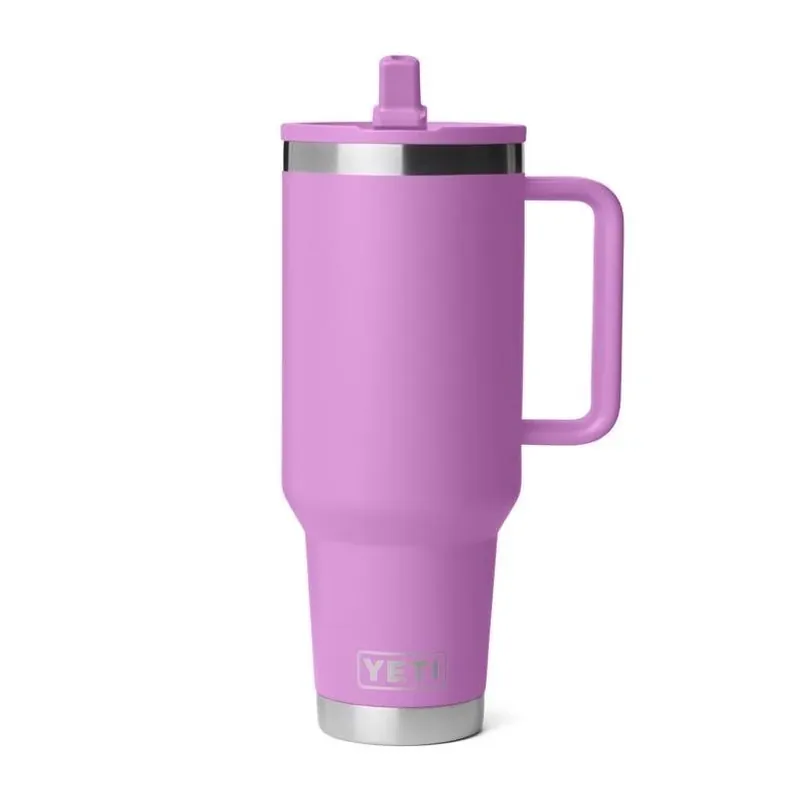 YETI Rambler 40 oz Desert Bloom Stainless Steel Travel Straw Mug – BPA‑Free & Dishwasher Safe