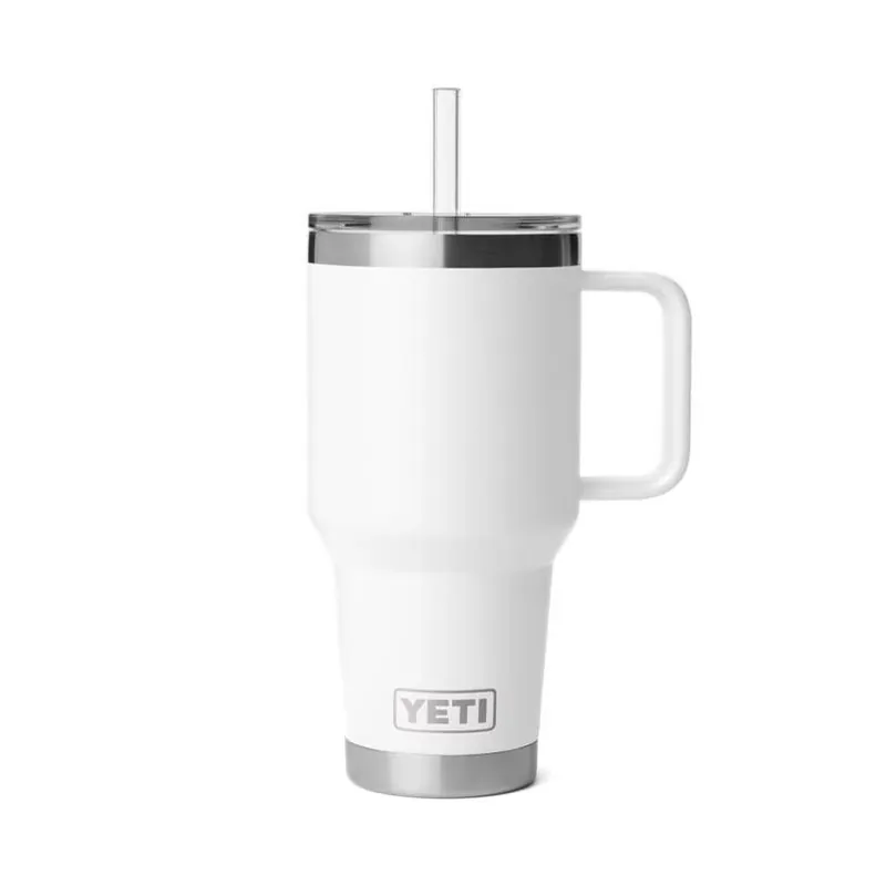 YETI Rambler 35‑oz White Stainless Steel Straw Mug – BPA‑Free