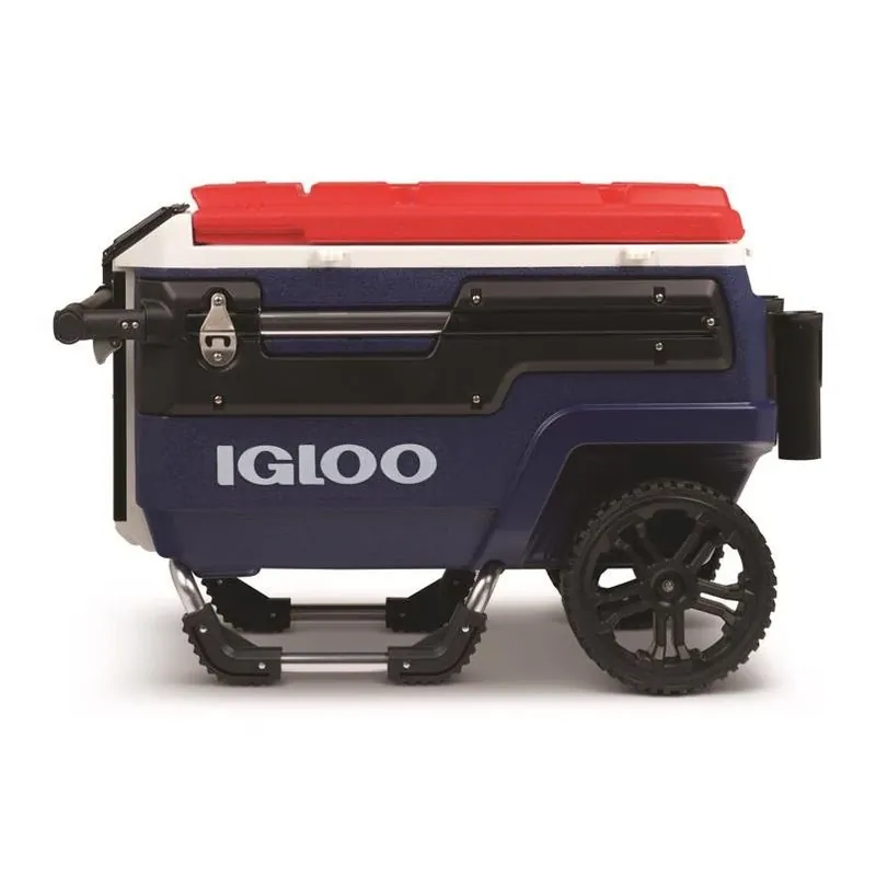 Trailmate 70‑Quart Wheeled Cooler – Blue, Red & White