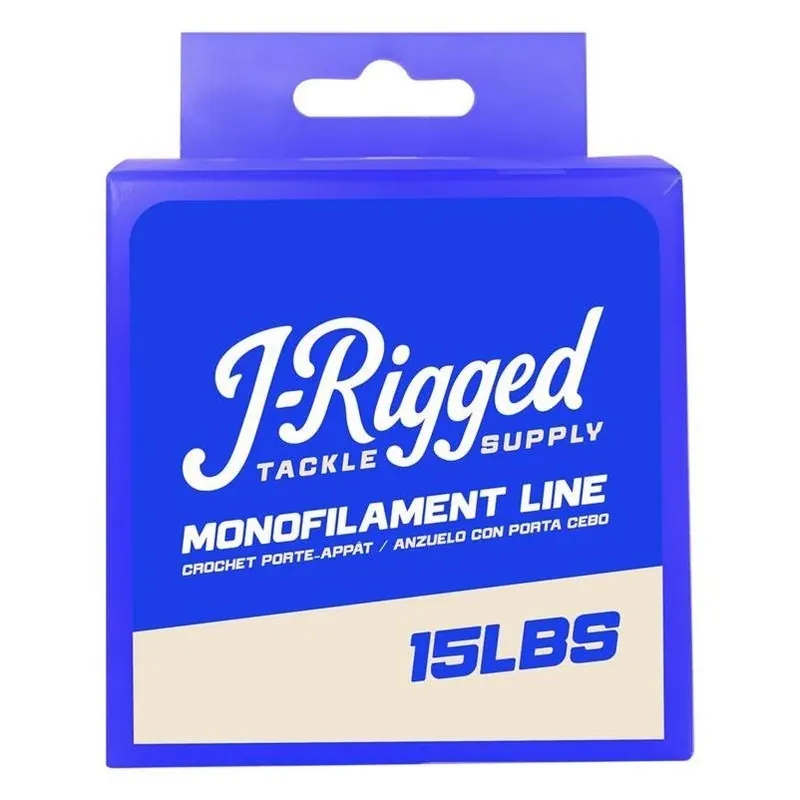 J‑Rigged 15‑lb Monofilament Fishing Line – 375 yd Clear Spool