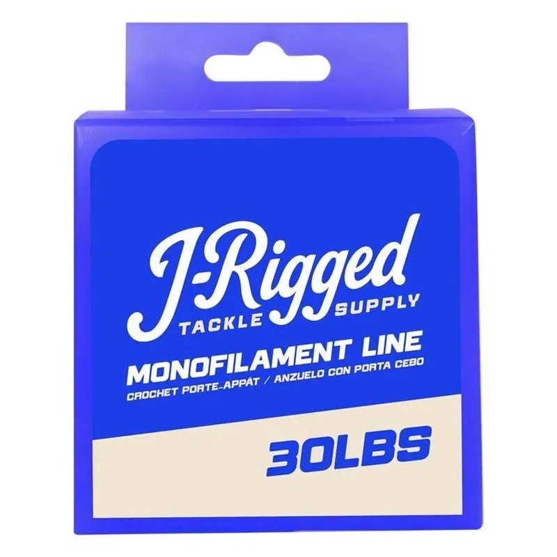 J‑Rigged 30‑lb Test Clear Monofilament Fishing Line – 185 yd Boxed