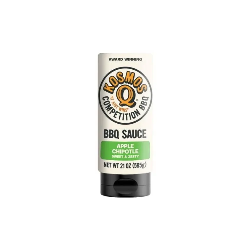 Kosmos Q Apple Chipotle BBQ Sauce – 21 oz Gourmet Barbecue Glaze