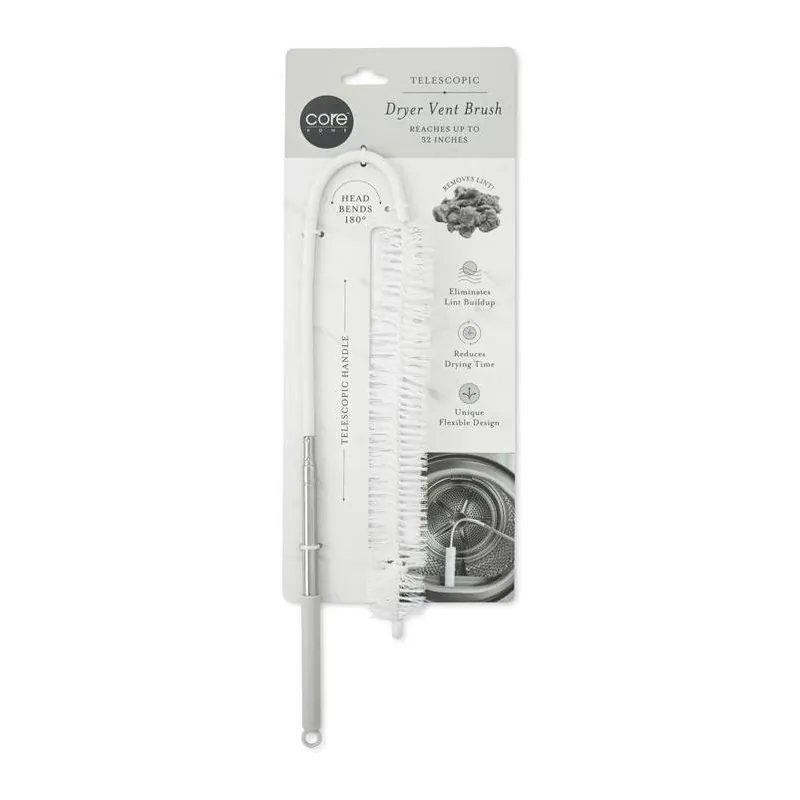 Core Home Telescopic 5‑Inch Dryer Vent Brush – 32″ Reach For Easy Lint Removal