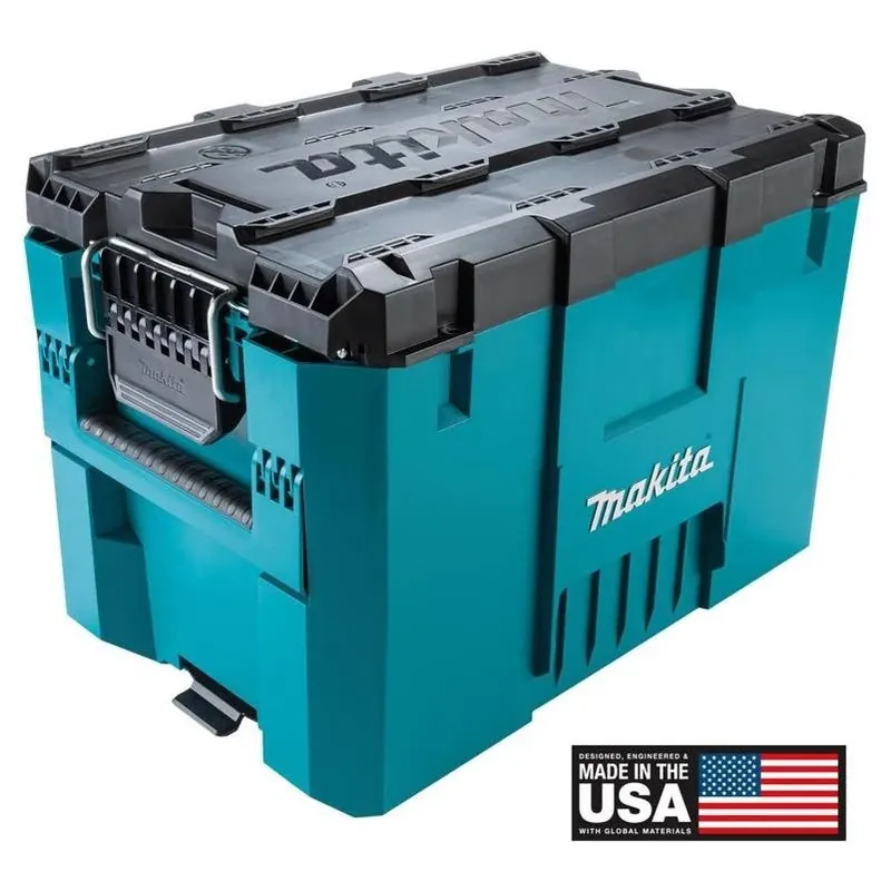 Makita Maktrak Extra‑Large Teal Resin Toolbox – Lockable Heavy‑Duty Storage