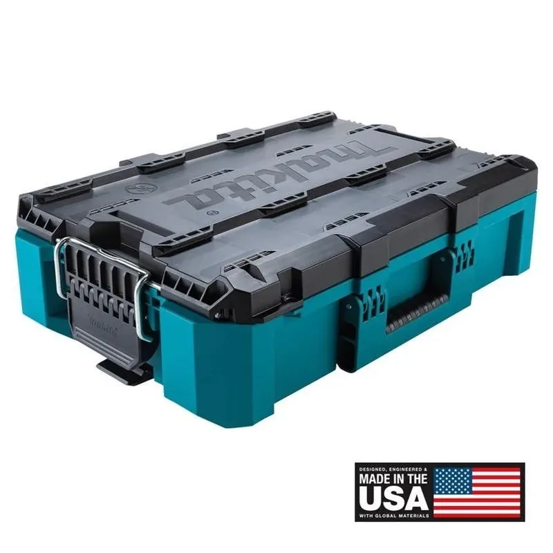 Makita Maktrak Teal Resin Tool Box – 22‑in Medium Portable Storage With Lock & Tray