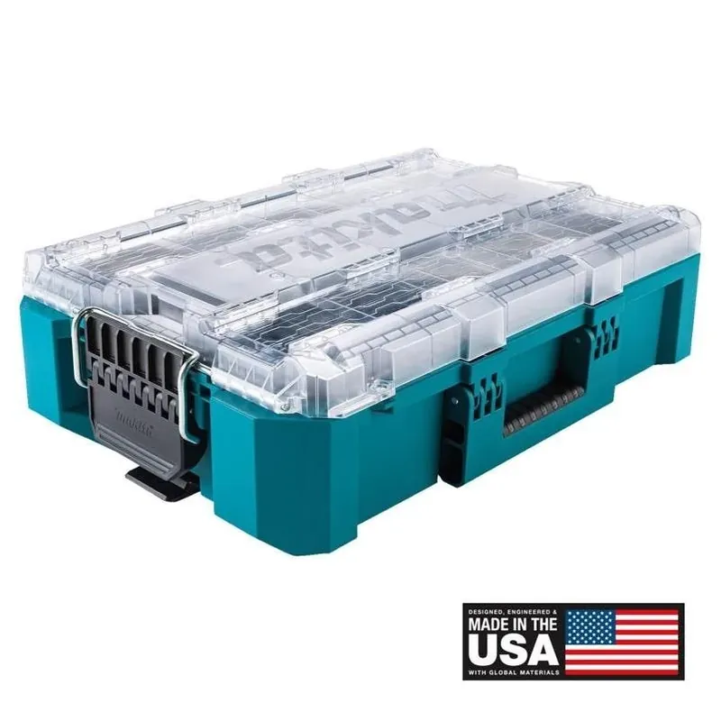 Makita Teal Resin Deep Storage Organizer – Stackable 15.25" X 22.11" X 3.35"