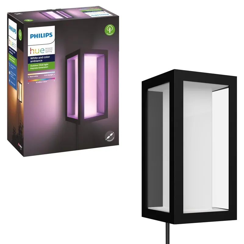 Philips Hue Matte Black Dusk To Dawn Led Wall Lantern With 16 Million Colors