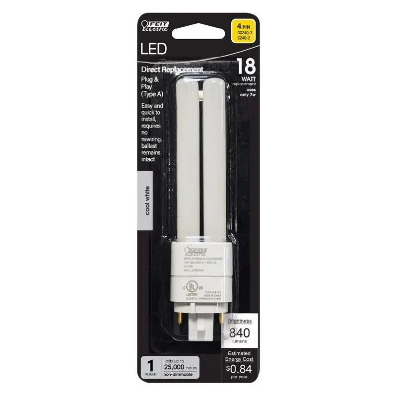 Feit 5.7" Linear PL Twin Tube LED – 18W Equivalent Cool White (G24q-2 Base)
