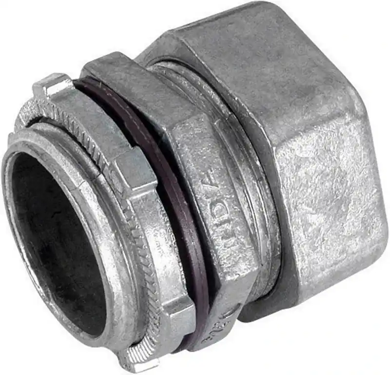 1-1/2-inch Emt Connector - Zinc-plated Steel, Rain-tight Compression Design