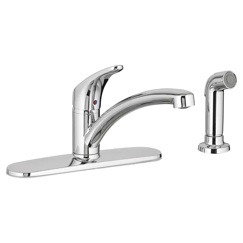 Colony Pro Single Handle Kitchen Faucet & Side Spray, Polished Chrome