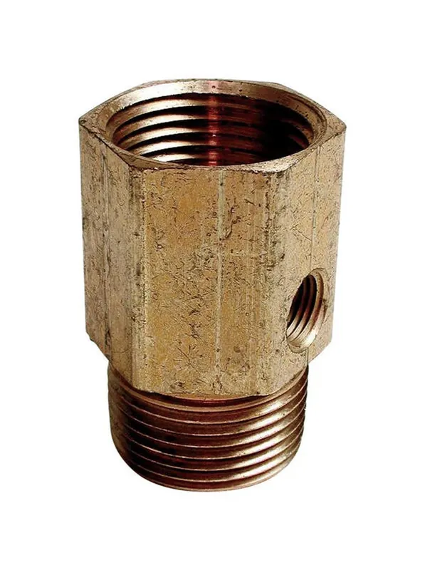Dial Brass Gold‑Finish Stove Pipe Adapter – UL Listed 3/4″ Connector