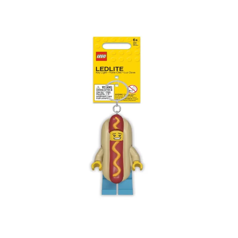 Lego Classic Hot Dog Man Keychain Light With Articulating Arms And Legs