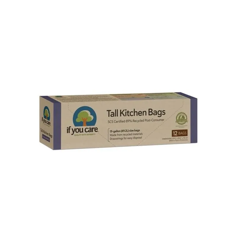 Eco‑Friendly 13‑Gallon Drawstring Trash Bags – 12‑Pack Recycled Resin
