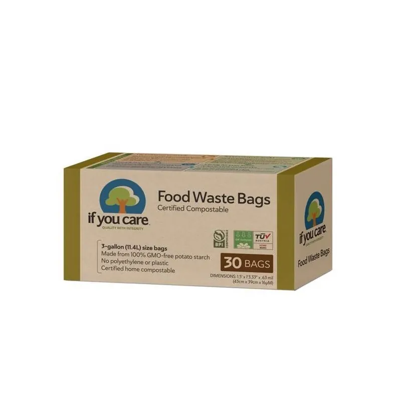Eco‑Friendly 3‑Gallon Compostable Bags With Wing‑Tie Closure – 30 Pack