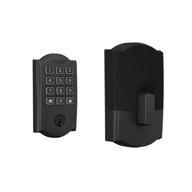 Schlage Arrive Wi‑Fi Smart Deadbolt – Matte Black Steel With Camelot Trim